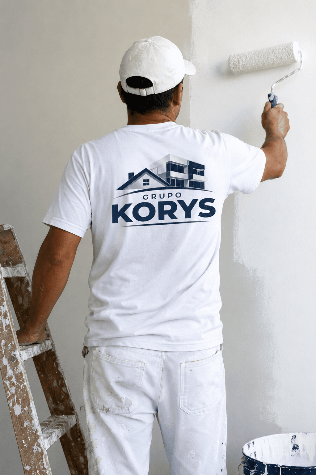 Profissional do Grupo KORYS executando pintura interna